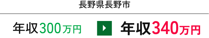 年収300万円から年収340万円に